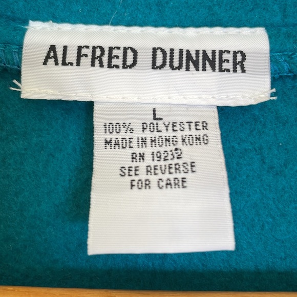 NWT ALFRED DUNNER TEAL Super Soft & Cozy Fleece Jacket Size Large - Picture 5 of 9